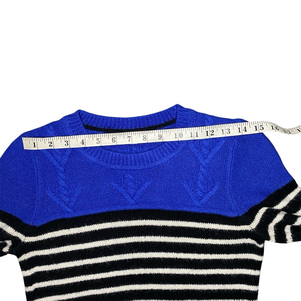 GAP Cableknit Colourblock Sweater in Blue and Black and White Stripes - Picture 6 of 6